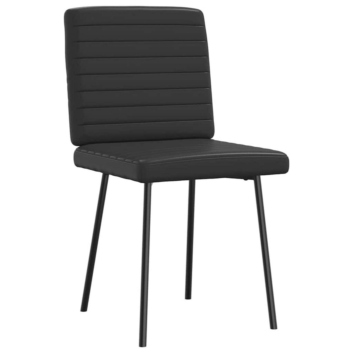 ESSZIMMERSTÜHLE 2 Stk. Schwarz Kunstleder 45*54*83cm - Schwarz, Leder (45/83/54cm) - ZMH