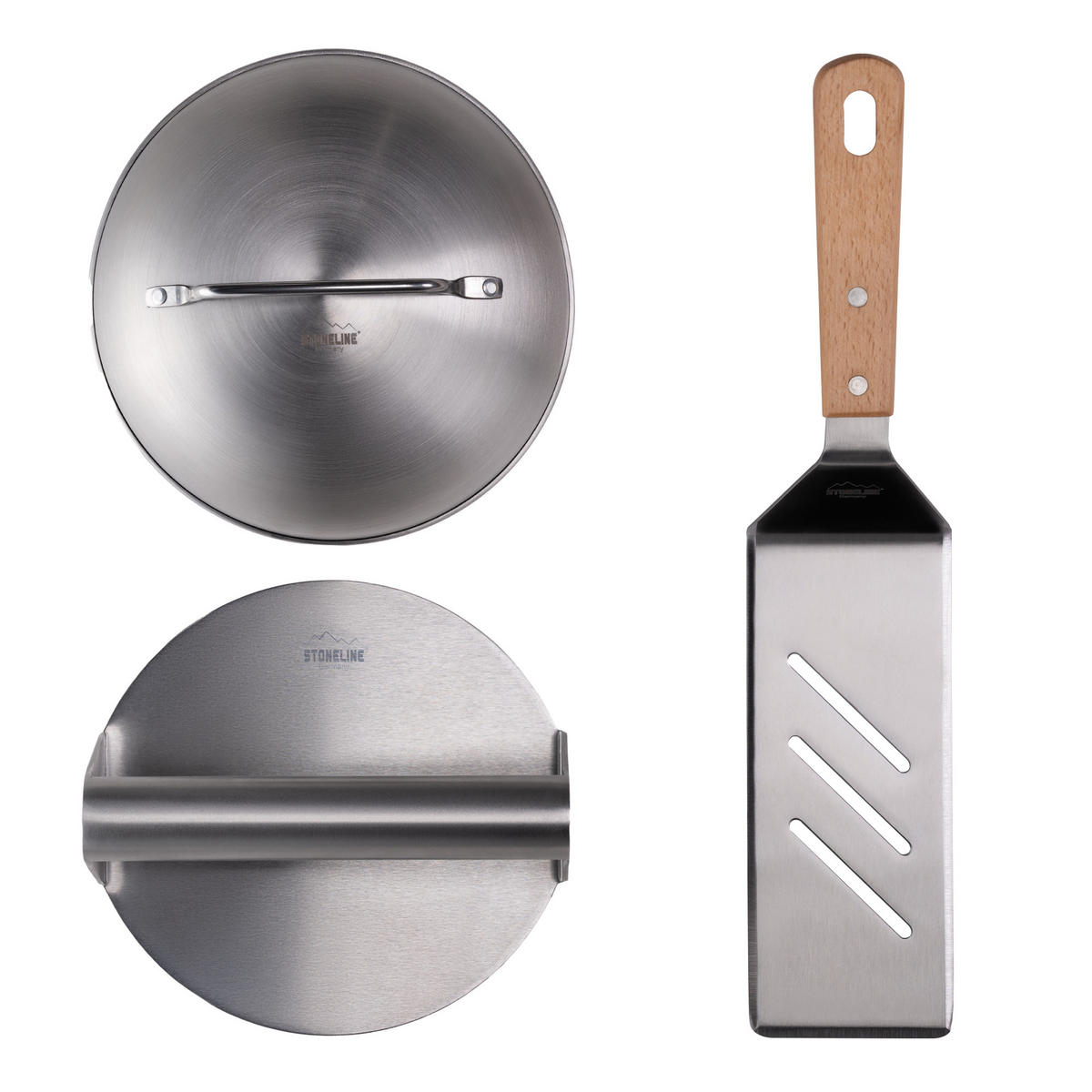BURGER Smasher Set 3 teilig - Grau, Metall (20/13/36.7cm) - Stoneline