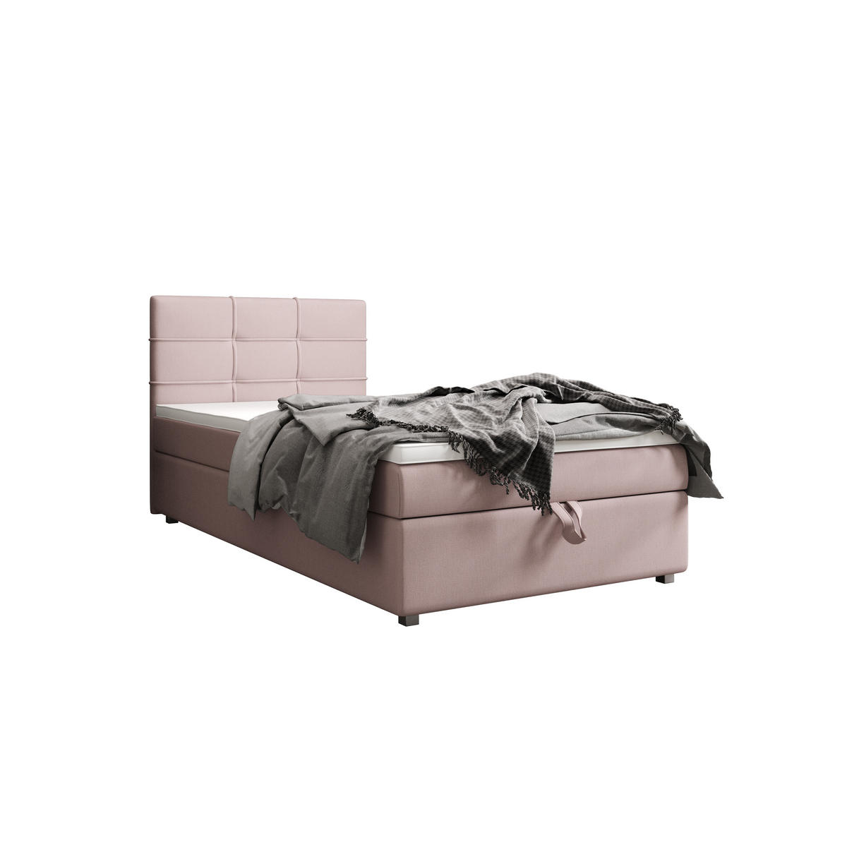 BOXBETT FADO 22 mit Matratze H3, Bonell und Topper 80x200 Cosmic 14 - Pink, Textil (80/200cm) - Bedante