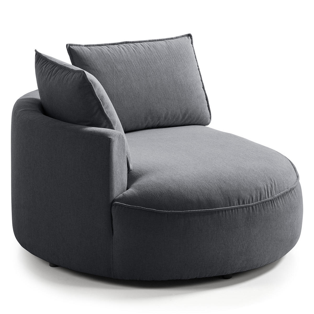 OTTOMANE - modular - Schwarz/Grau, Kunststoff/Textil (126/82/154cm) - home24