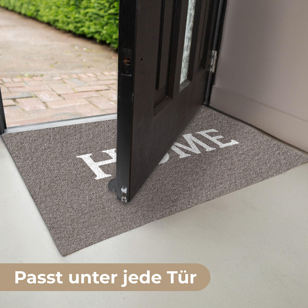 FUSSMATTE Startseite - Text - Taupe Fußabtreter 90x60 cm - Taupe, Kunststoff (90/0.4cm) - MuchoWow