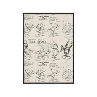 POSTER mit Rahmen Disney - Disney - Mickey Mouse Latest Models of Mickey - Beige/Schwarz, Holz/Papier (50/70cm) - Poster&Frame