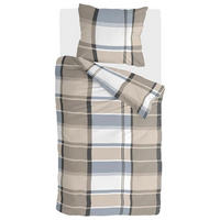 BETTWÄSCHE (135x200cm) - Byrklund Big Squares Zand - Sandfarben, Naturmaterialien (135/200cm)