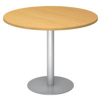 PAUSENTISCH groß STF 100/100/74,5 cm in Buchefarben/Silberfarben - Buchefarben/Silberfarben, Holzwerkstoff (100/100/74.5cm) - bümö