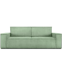 3-SITZER-SCHLAFSOFA NAPI in Pet Friendly Cord-Stoff, mintfarben - Schwarz/Mintgrün, Textil (244/89/101cm) - KONSIMO®