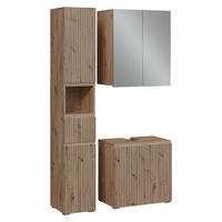 BADMÖBEL-SET Takumi Artisan 3 Teile - Hellgrau, Holzwerkstoff (60/58/35cm) - Vicco