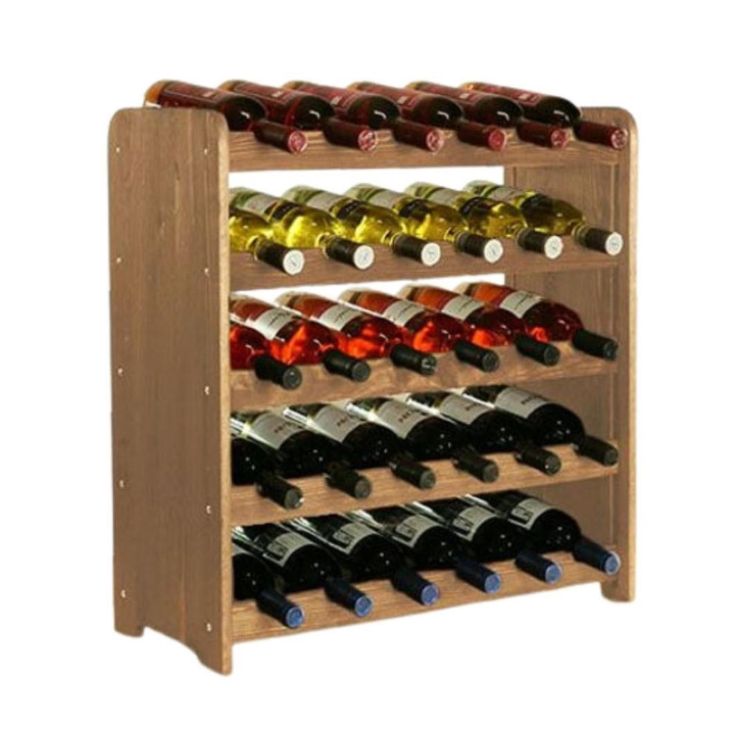 WEINREGAL Pinotwine C 61,6x63,2x26,5 cm 30 Flaschen Massives Kiefernholz Braun Geölt - Braun, Holz (63.2/61.6/26.5cm) - PROREGAL