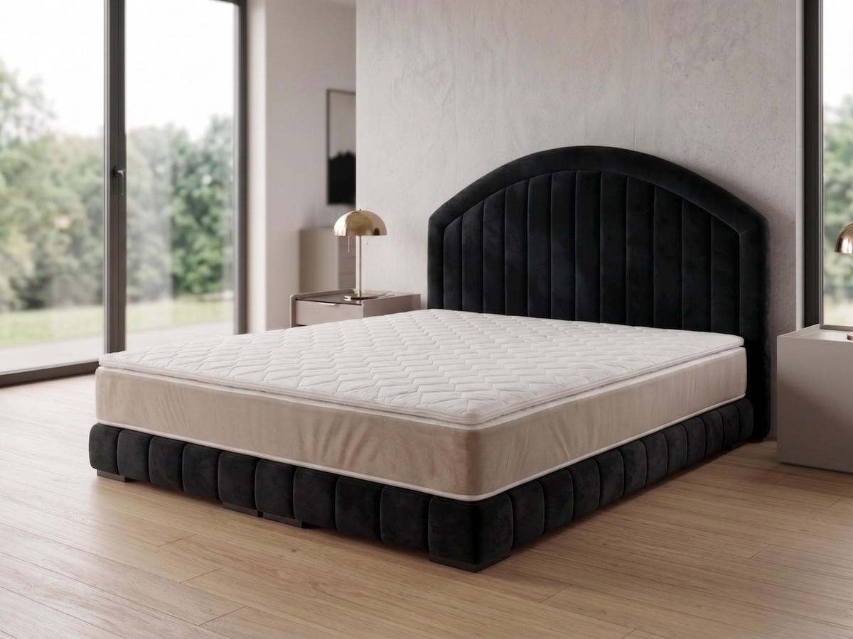 POLSTERBETT LEON2 200x 200 cm Farbe: Schwarz - Schwarz, Textil (200/200cm) - A&J MöbelLand
