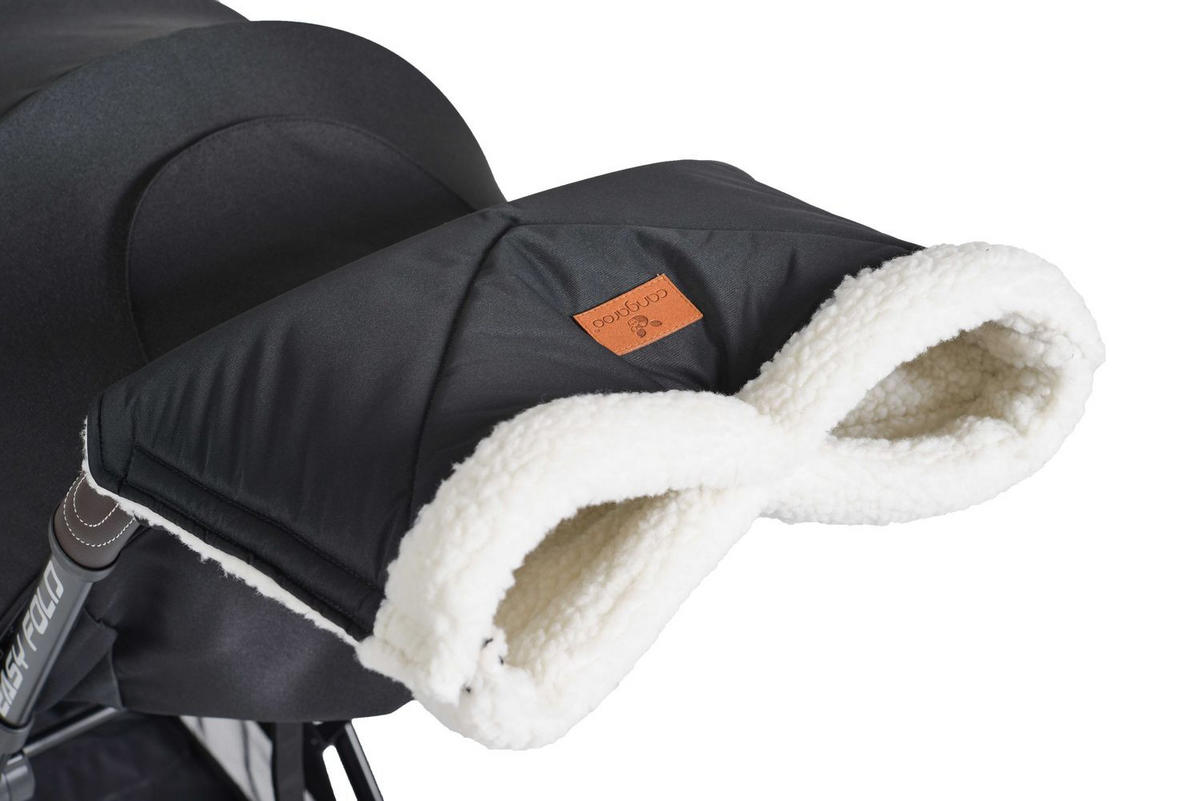 KINDERWAGEN Handmuff Luxe schwarz Kinderwagen-Handwärmer, Handmuff, für, den, Selbstverschluss - Schwarz, Textil (43/3/28cm) - Cangaroo