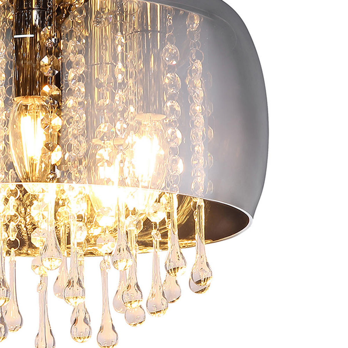 LED DECKENLEUCHTE Kalla Grau Glas - Grau, Glas (35/35/28cm) - Globo Lighting