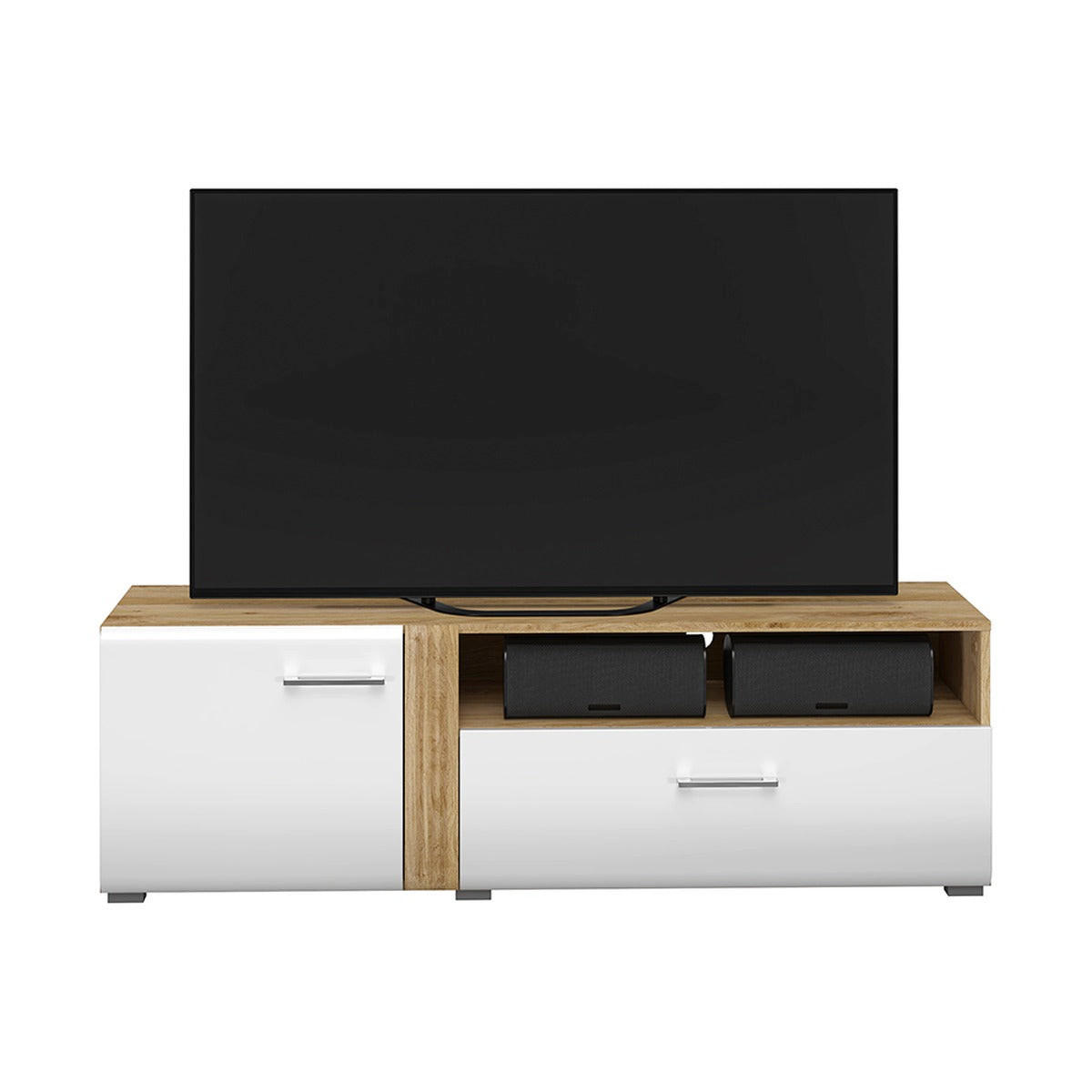 LOWBOARD – 150 cm – Adagio – Weiß / Eichefarben – TV-GEN0395 - Eichefarben/Weiß, Holzwerkstoff (150/47/42cm) - hi-markt