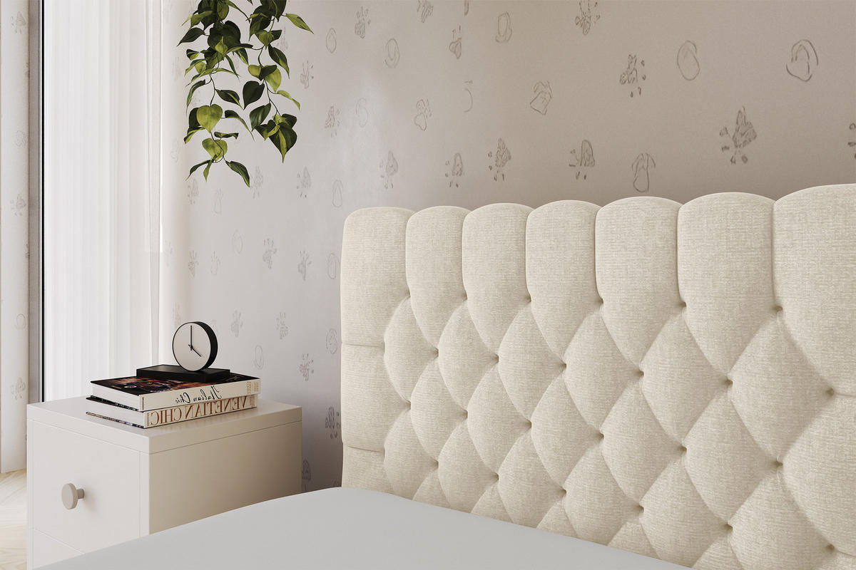 EINZELLBETT Jugendbett mit Bettkasten und Matratze H3/H4, Rechts - MULY 100x200 Beige - Naturfarben, Holzwerkstoff/Textil (100/200cm) - ALTDECOR