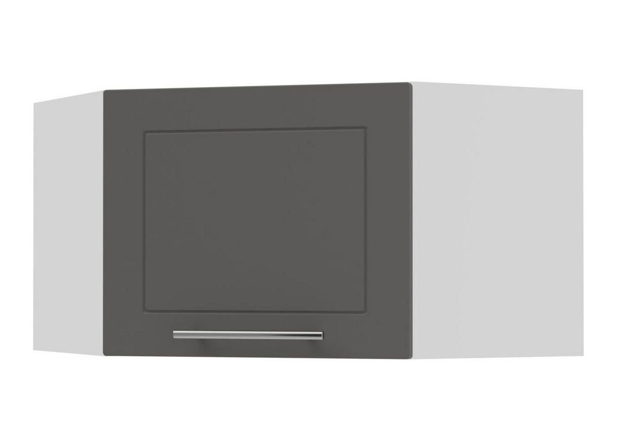 ECKHÄNGESCHRANK Kvantum W10/60/36 Graphit Matt / Weiß Matt 60 / 60 / 36cm - Graphitfarben/Weiß, Holz/Holzwerkstoff (60/36/60cm) - Feldmann-Wohnen