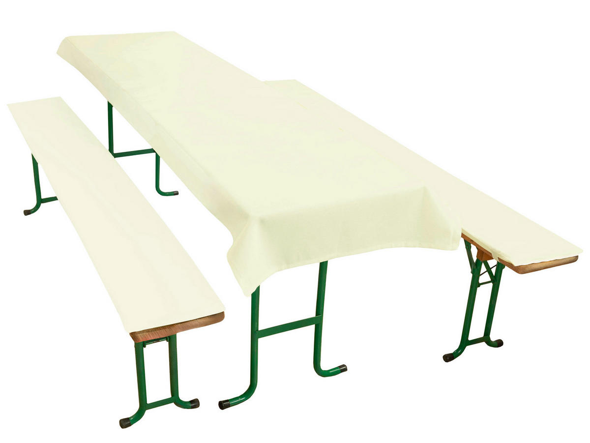 BIERBANKAUFLAGEN, 3er-Set, 70x240 + 25x220 cm , 100% Polyester, Beige - Beige, Textil (70/1/240cm) - Zollner