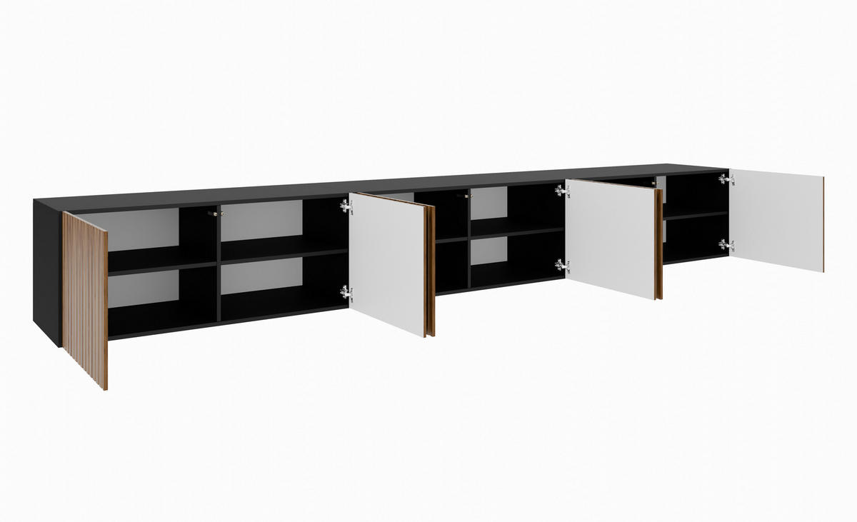 TV-SCHRANK MIO - Wildeiche/Schwarz, Holzwerkstoff (300/41/40cm) - Meblini