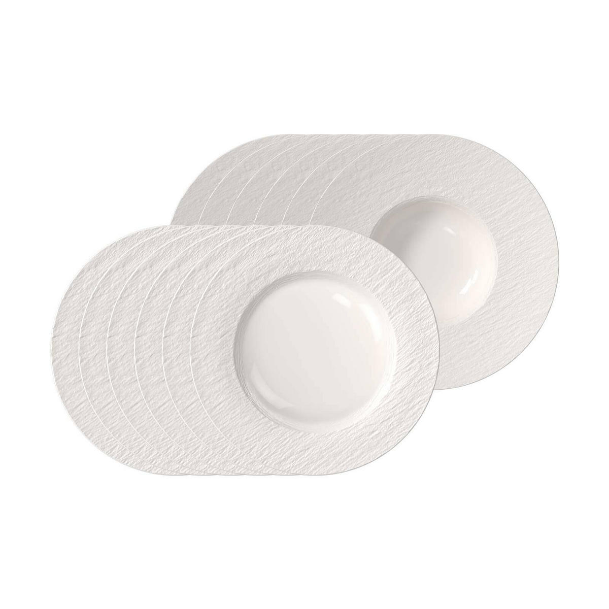 TELLER-SET Manufacture Ice weiß 12er Set - Weiß, Keramik (1/1/1cm) - Villeroy & Boch