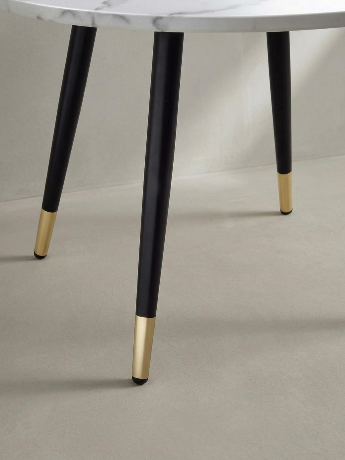 COUCHTISCH mit Marmor Optik, Modernes Design, Metall-Gestell, Runde Form, Weiß 60x60x41 cm - Goldfarben/Weiß, Holzwerkstoff/Metall (60/60/41cm) - KADIMA DESIGN