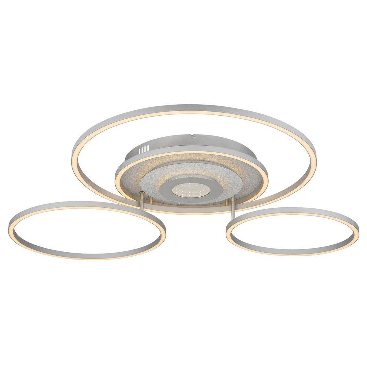 DECKENLEUCHTE MILES Metall silber, LED - Silberfarben, Metall (99.2/80.8/13.5cm) - Globo Lighting