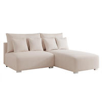 ECKSOFA ELVO mit Schlaffunktion und Bettkasten Creme - Creme, Holzwerkstoff/Kunststoff (208/190cm) - Idohome