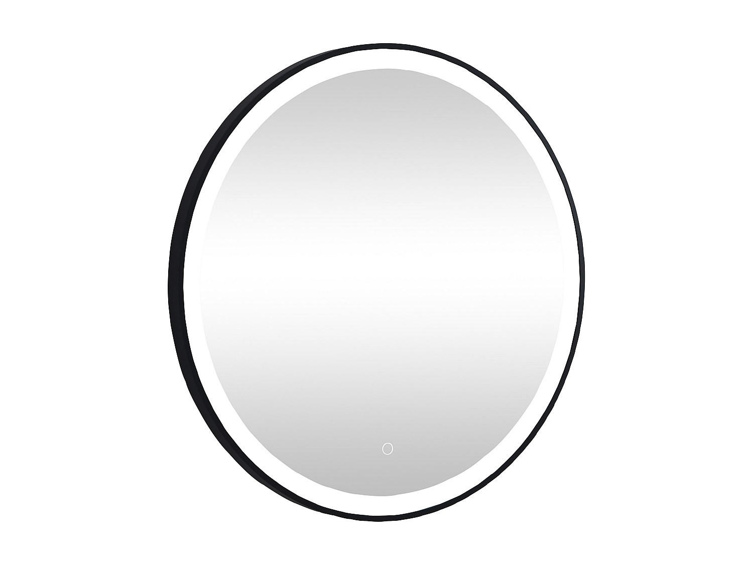 BADEZIMMERSPIEGEL rund mit LED-Beleuchtung - D 80 cm - Schwarz - NUMEA - Schwarz, Glas (80/80/3.5cm) - Vente-Unique