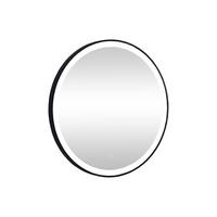 BADEZIMMERSPIEGEL rund mit LED-Beleuchtung - D 80 cm - Schwarz - NUMEA - Schwarz, Glas (80/80/3.5cm) - Vente-Unique