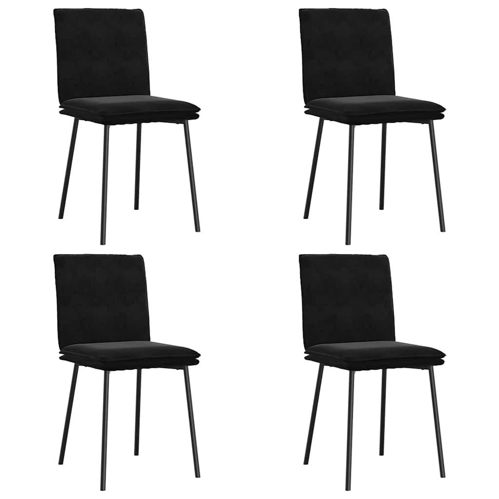 ESSZIMMERSTÜHLE 4 Stk. Schwarz Samt 45*54*83cm - Schwarz, Metall (45/83/54cm) - ZMH