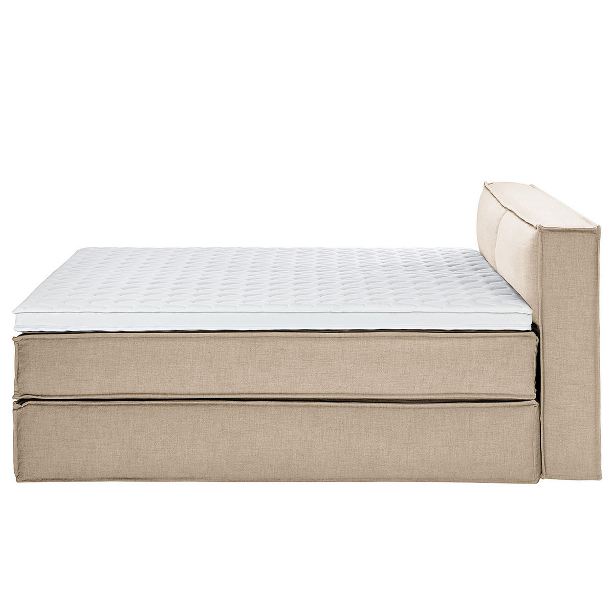 BOXSPRINGBETT mit Kopfteil - Premium - Beige, Textil (200/200cm) - home24