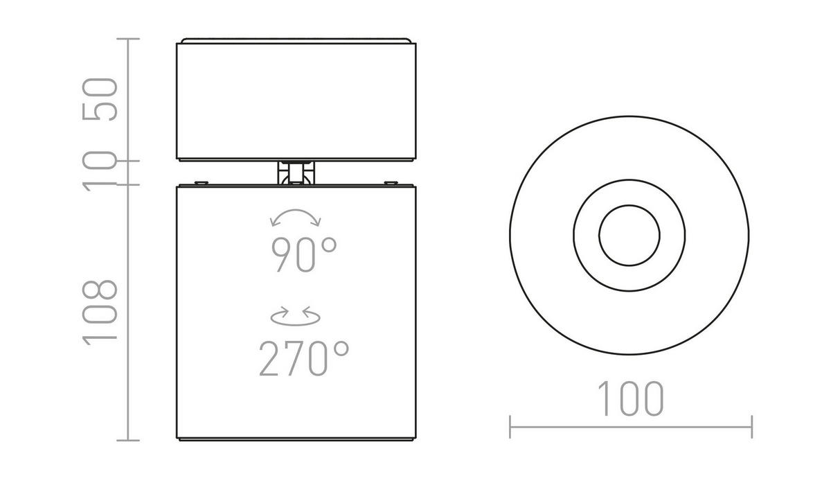 DECKENLEUCHTE CONDU Schwarz 20 W - Schwarz, Metall (10/10/17cm) - Rendl