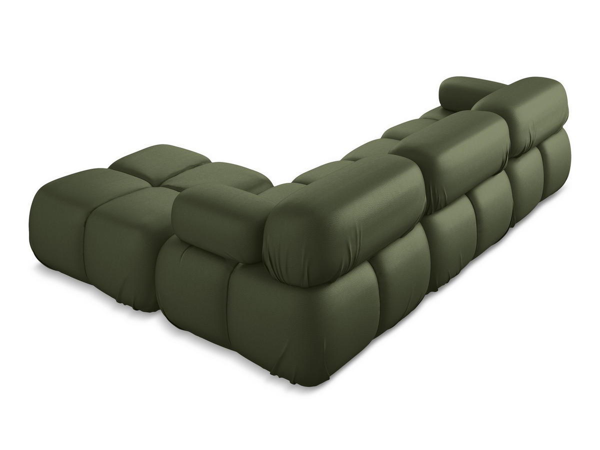 ECKSOFA Beidseitig Kunstleder Grün - Schwarz/Grün, Leder/Kunststoff (285/191cm) - Makamii