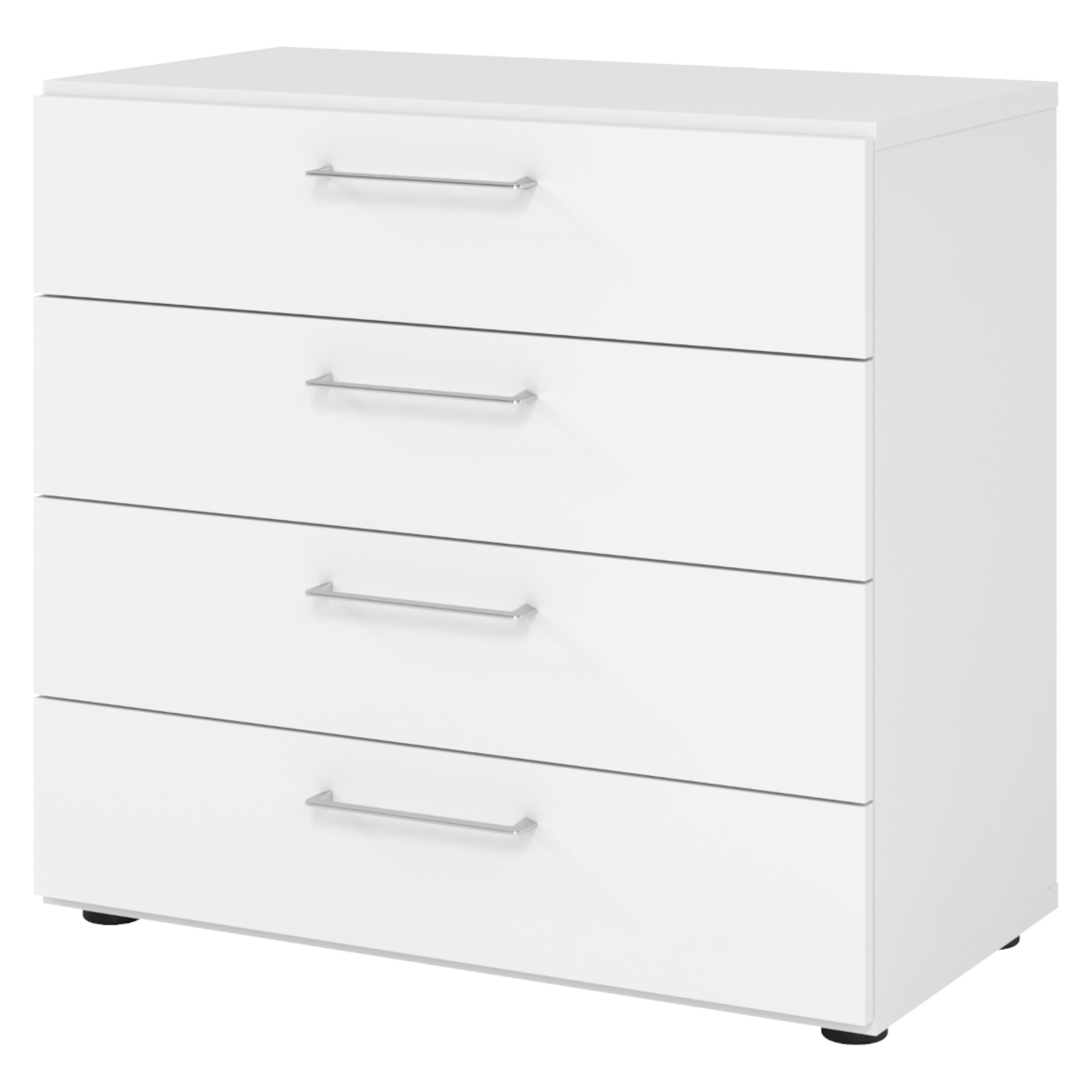 SCHUBLADENSCHRANK - 4 Schübe 42/80/74,8 cm in Weiß - Weiß, Holzwerkstoff (80/74.8/42cm) - bümö