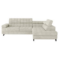 ECKSOFA Nord, Seite: Rechts - Sandfarben/Schwarz, Holz/Textil (264/203cm) - MIRJAN24