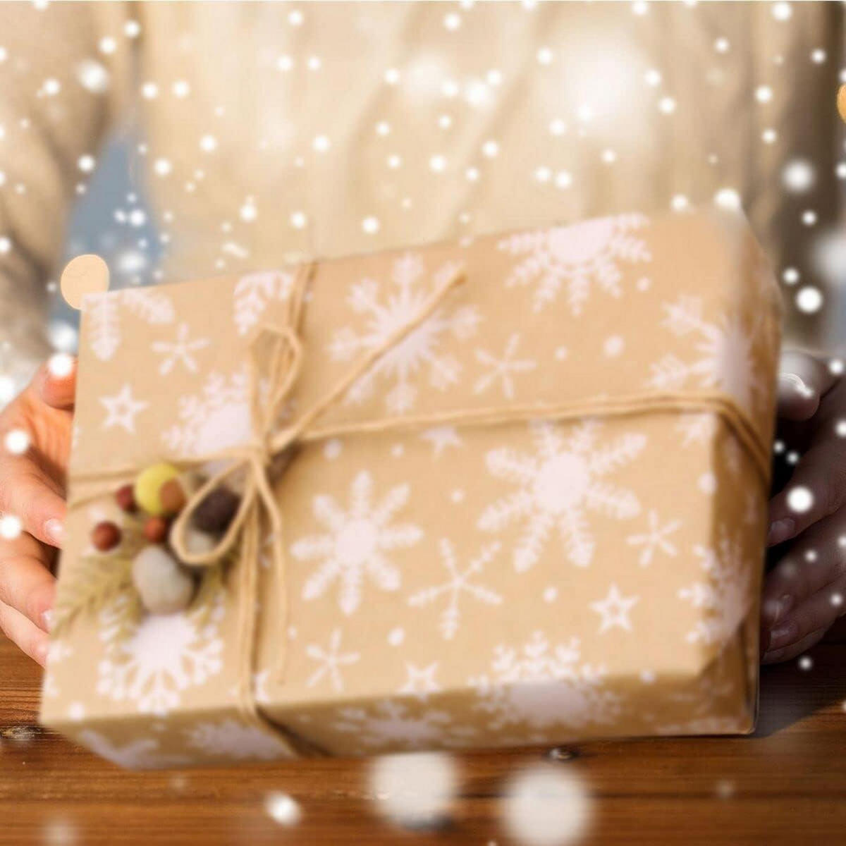 GESCHENKPAPIER 5er Set Braun 44 cm x 3 m Weihnachtsmotive - Braun, Papier (44/0.1/300cm)