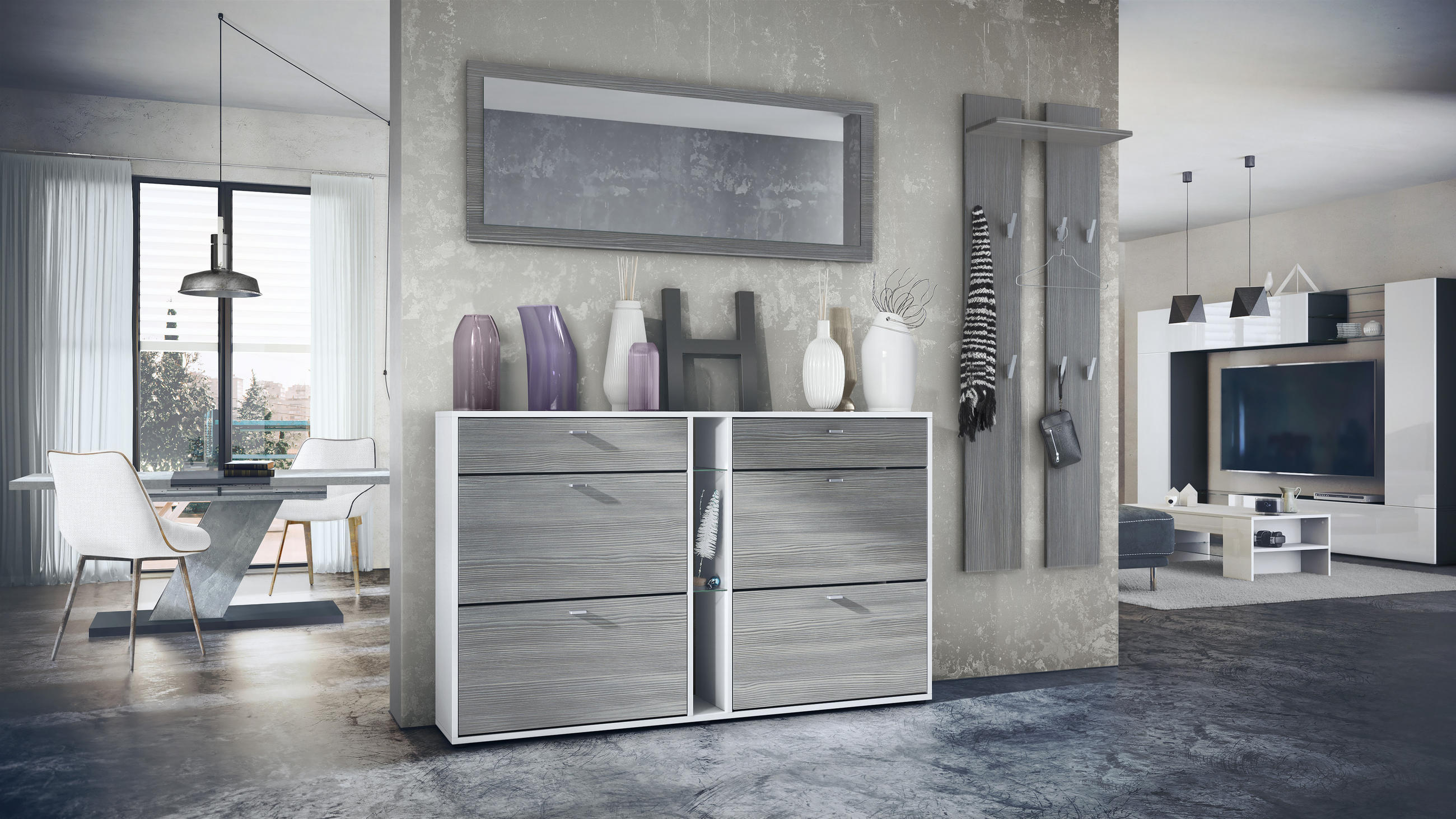 GARDEROBE Orlando Avola-Anthrazit - Anthrazit, Holzwerkstoff (215/210/28cm) - Vladon