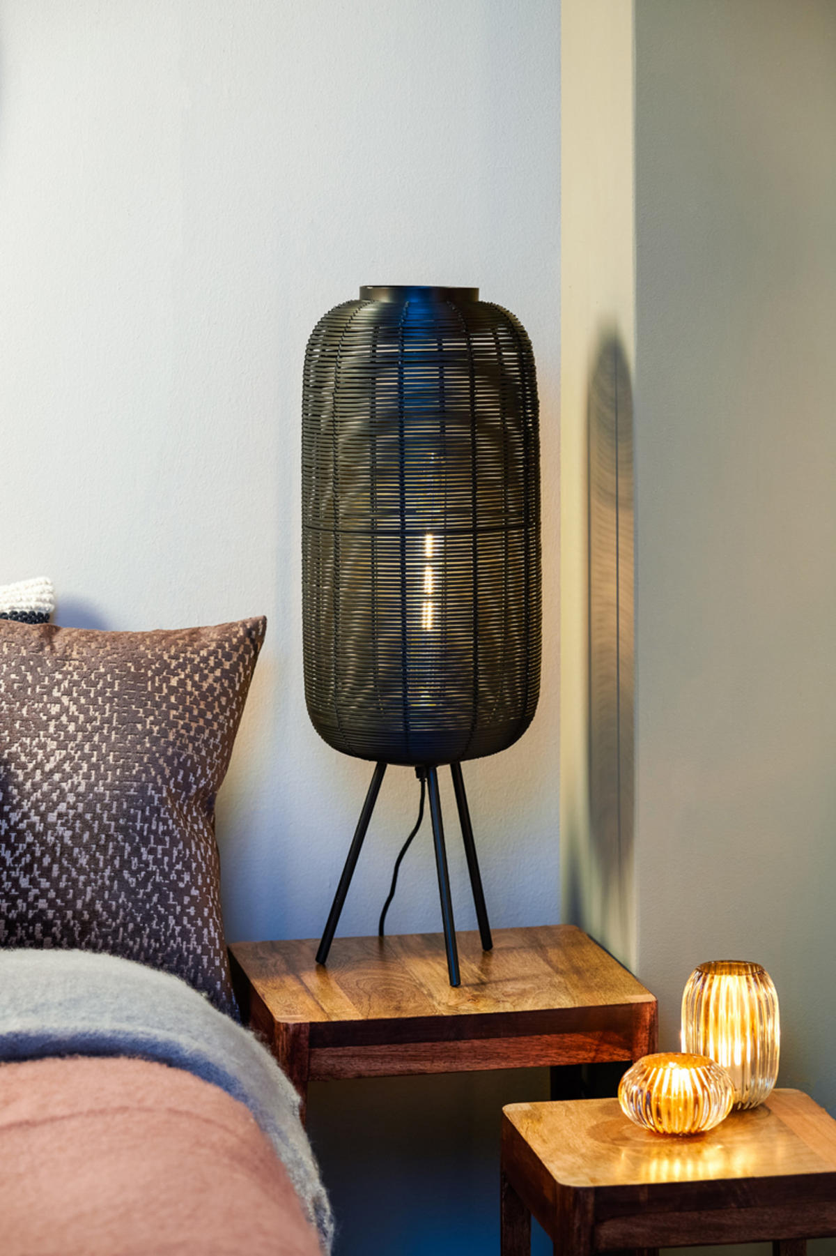 TISCHLAMPE Tomek Schwarz Ø21/55 cm - Schwarz, Metall (21/21/55cm) - Light & Living