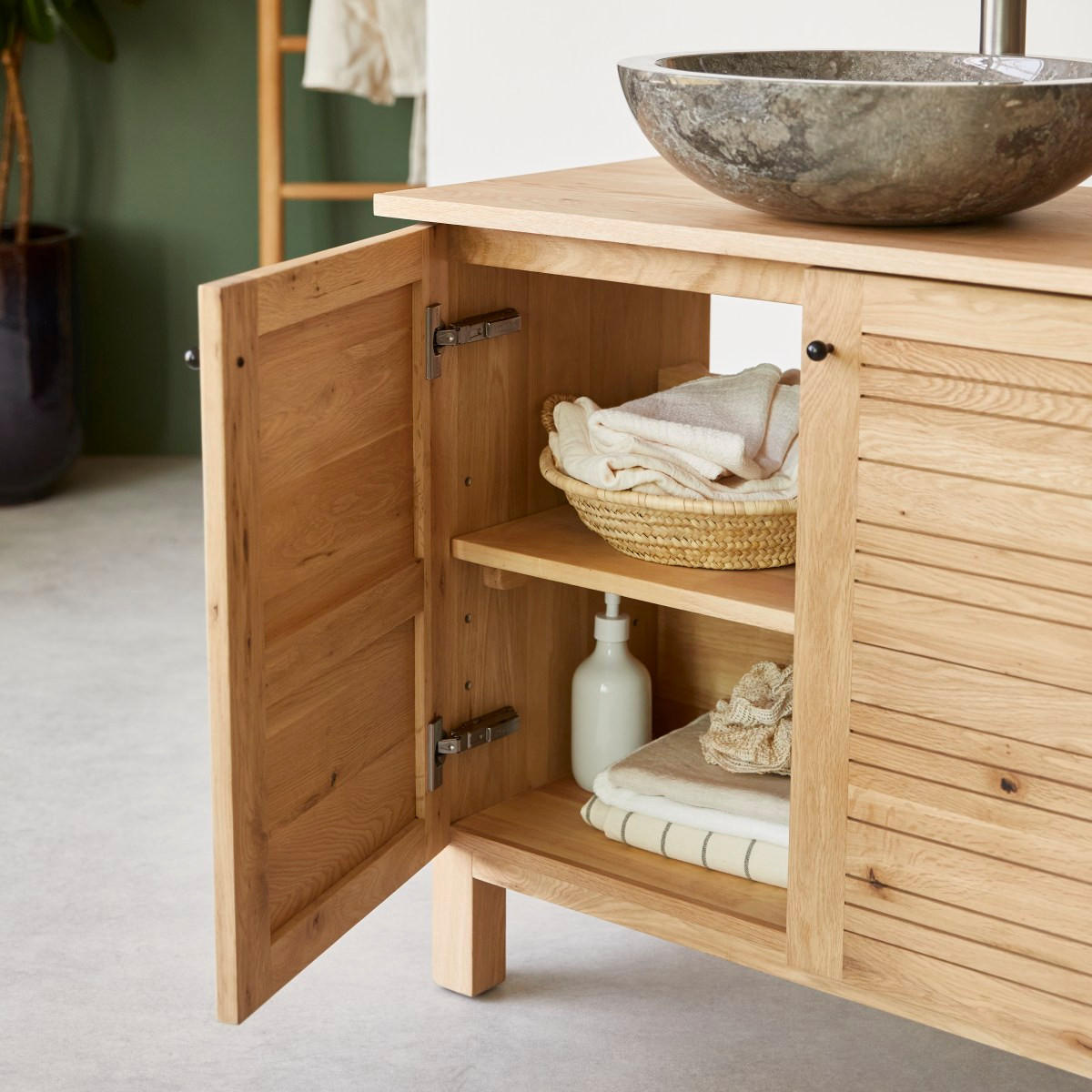 WASCHTISCHUNTERSCHRANK Soho Natur aus Eiche - Naturfarben, Holz (85/75/45cm) - Tikamoon