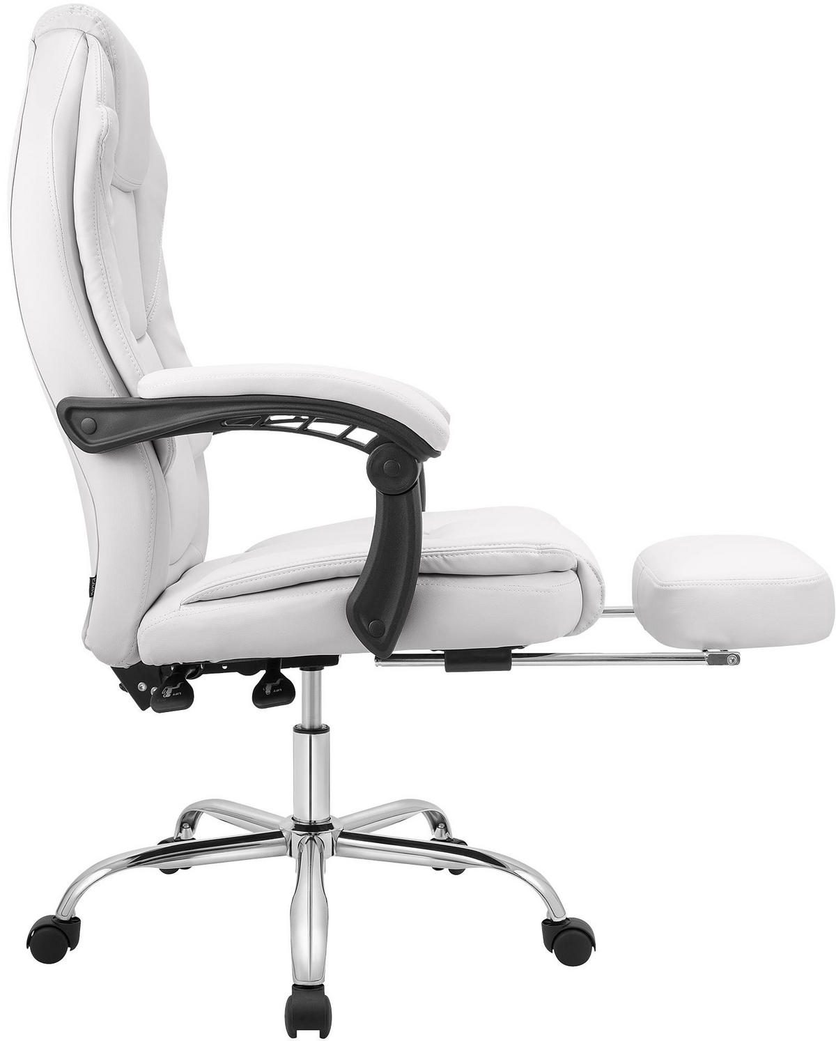 CHEFSESSEL Lederlook Weiß - Weiß/Grau, Kunststoff/Textil (65/109/73cm) - CLP