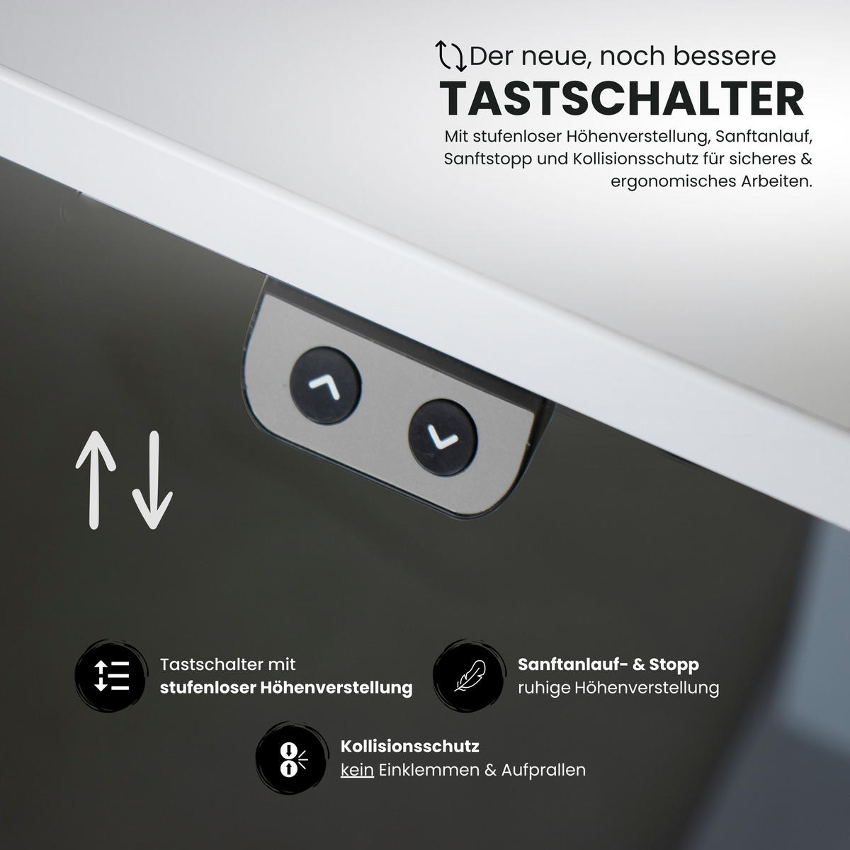 SCHREIBTISCH elektrisch XMKA 80/120/74 cm in Ahornfarben/Weiß - Ahornfarben/Weiß, Holzwerkstoff (80/120/74cm) - bümö