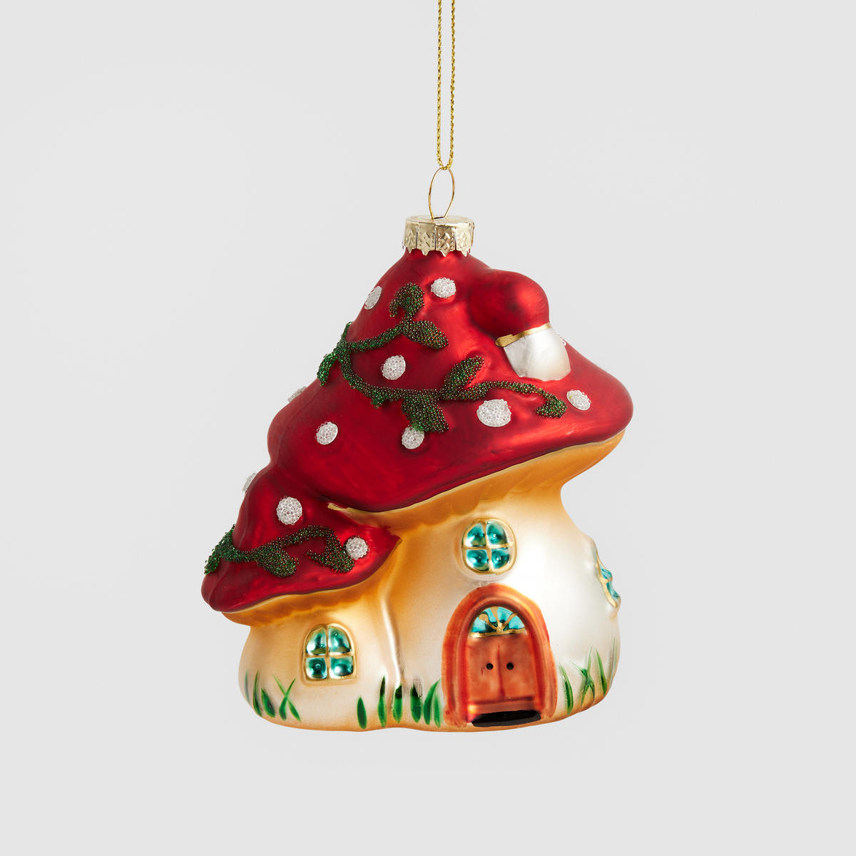 GLASKUGEL Mushroomi, Rot, 10.5 x 8.6 x 7.4 cm, Dekorative Weihnachtsdeko - Rot, Glas (8.6/10.5/7.4cm) - home&you