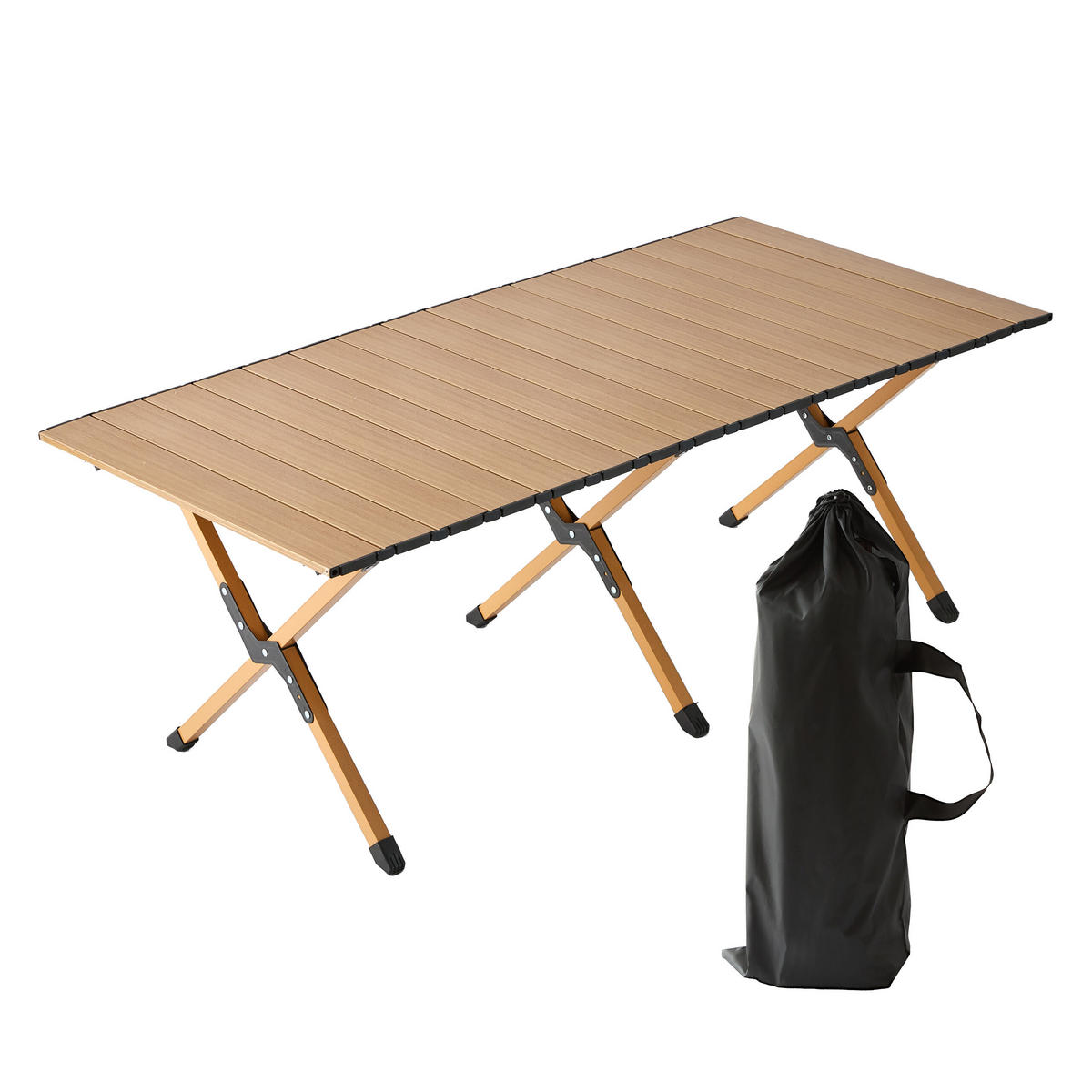 SKLADACÍ stôl - svetlohnedá, kov/plast (60/120/44cm) - Relaxdays