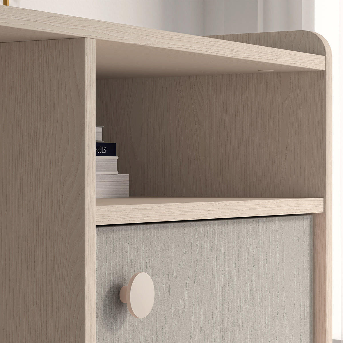 SCHREIBTISCH Alycia Beige - Grau - Holzeffekt - Beige, Holz (120/80/58cm) - Petits-meubles