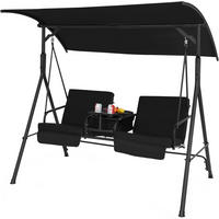 HOLLYWOODSCHAUKEL Schwarz - Schwarz, Metall (124/162/181cm) - COSTWAY