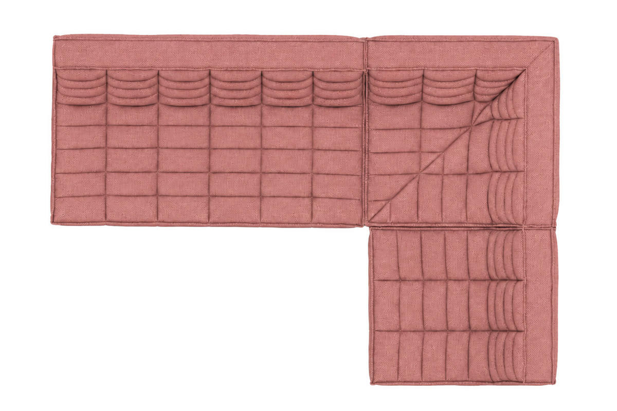 ROHOVÁ SEDAČKA modulární ve tvaru L, plyšová tkanina Pop, Růžová, Pravá strana, LAZY L Mini - růžová, dřevo (253/173cm) - Kaiser Möbel