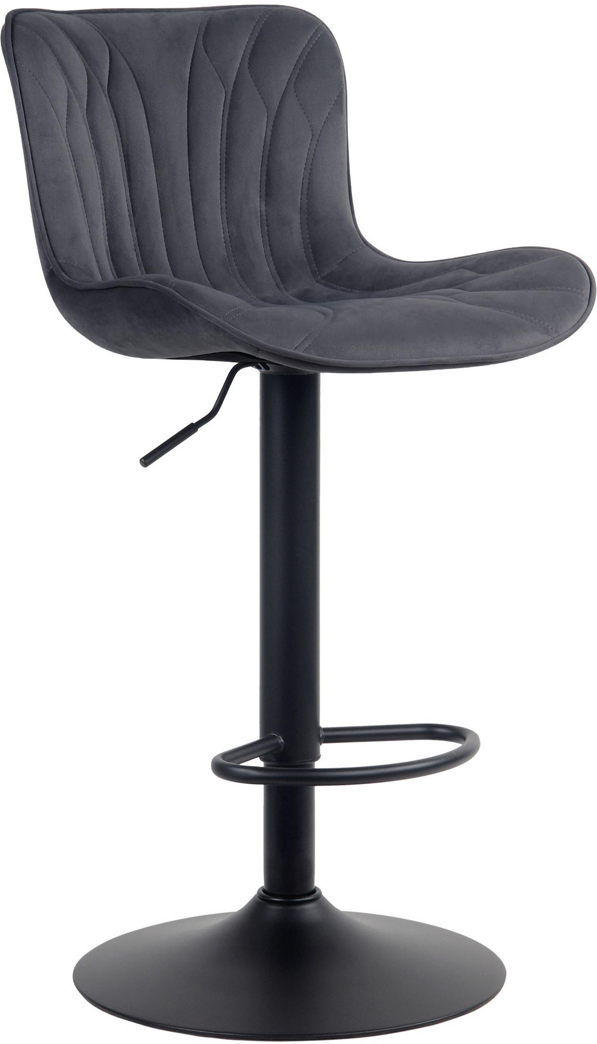 BARHOCKER 2er Set Linea Samt schwarz - Schwarz, Textil/Metall (48/107/54cm) - TPFLiving