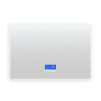 BADEZIMMERSPIEGEL mit LED, Rechteck 80 x 120 cm, Anti-Beschlag, Temperaturanzeige und 3 Anpassbare Helligkeit - Transparent, Glas (120/4/80cm)