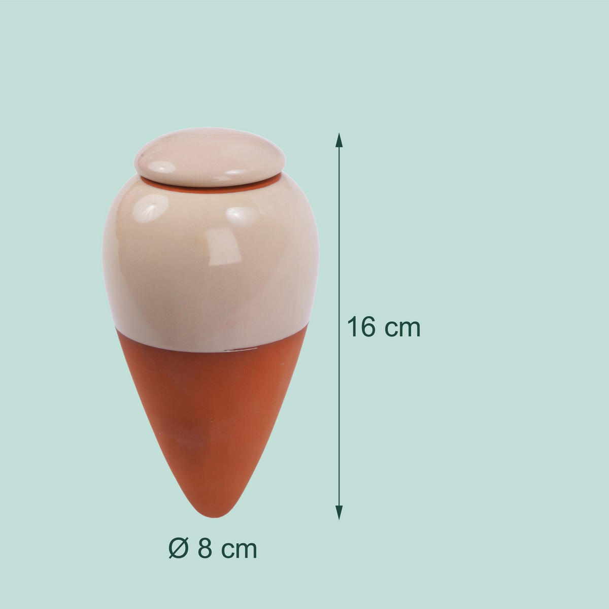 ZAVLAŽOVAČ Béžový 2 ks-Set s viečkom 350 ml - viacfarebná, keramika (8/16/8cm) - Relaxdays
