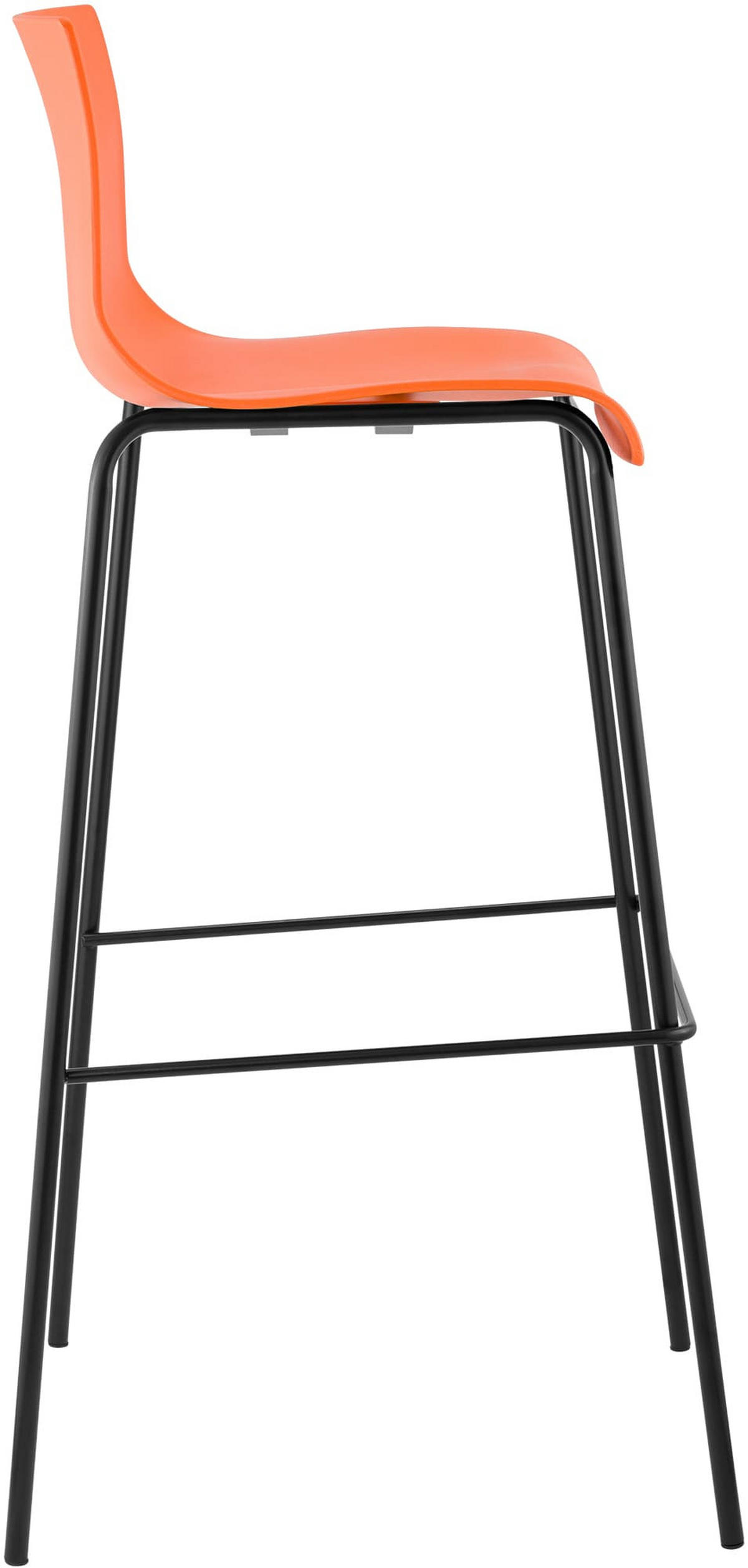BARHOCKER Kunststoff Orange - Schwarz/Orange, Kunststoff/Metall (43/100/48cm) - CLP