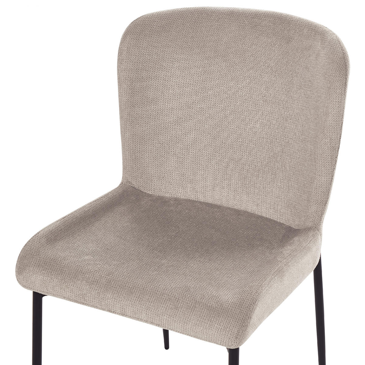 ESSZIMMERSTUHL 2er-Set Polsterbezug Beige Ada - Beige, Textil/Metall (49/82/48cm) - Beliani