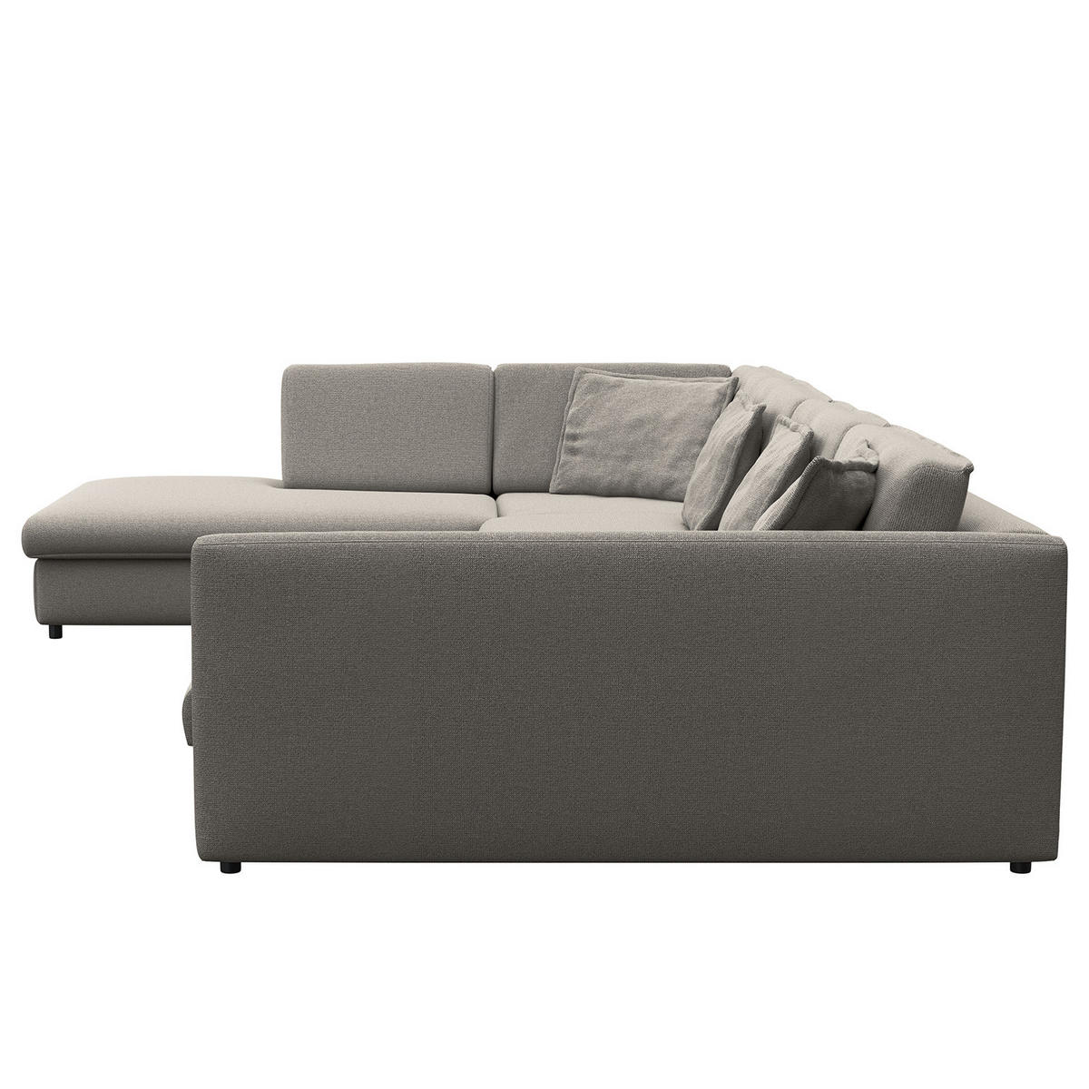 WOHNLANDSCHAFT - Schwarz/Grau, Kunststoff/Textil (431/84/272cm) - home24