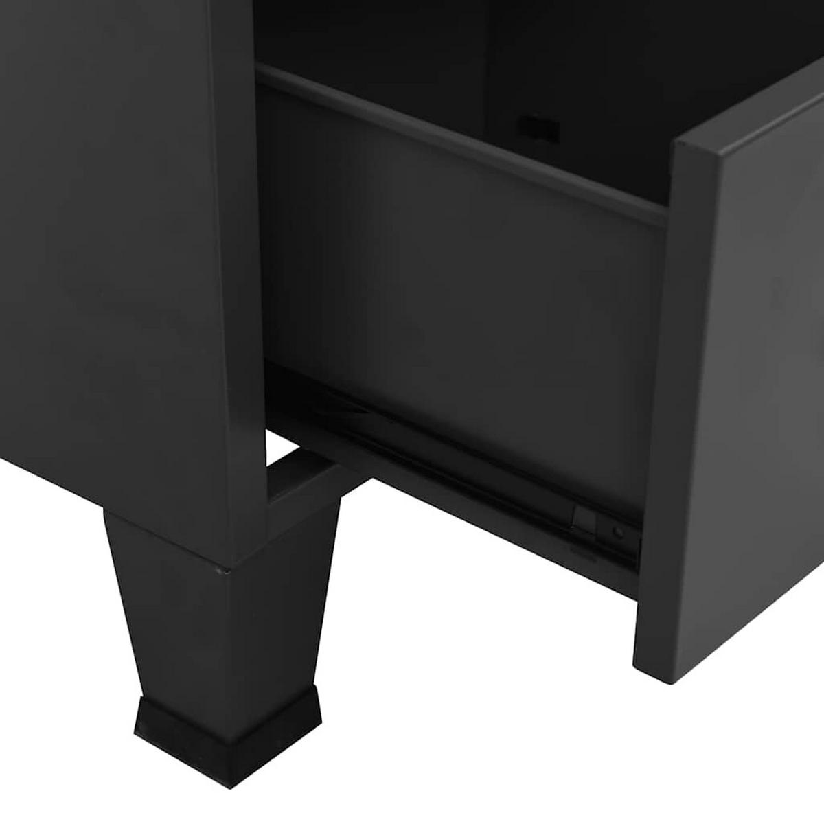 KLEIDERSCHRANK Industrie-Stil Anthrazit 67/35/107 Cm Stahl - Anthrazit, Metall (35/107/67cm) - vidaXL