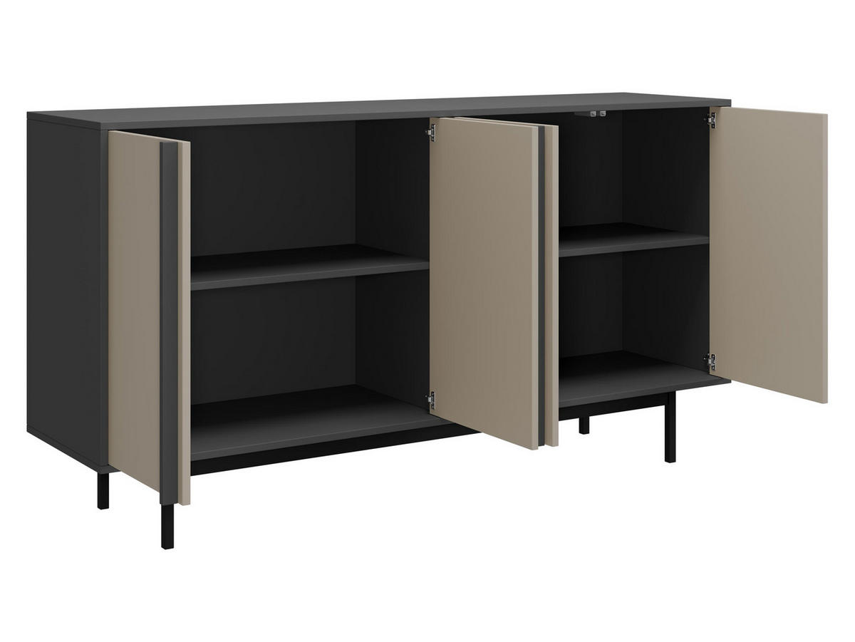 KOMMODE Alsy 4D AL06 - Anthrazit/Grün, Holzwerkstoff/Kunststoff (163/87/43cm) - MIRJAN24